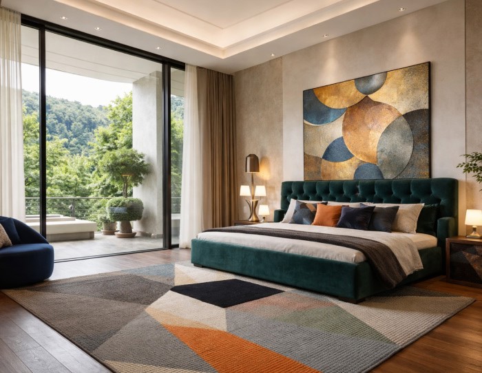 Geometric pattern rug